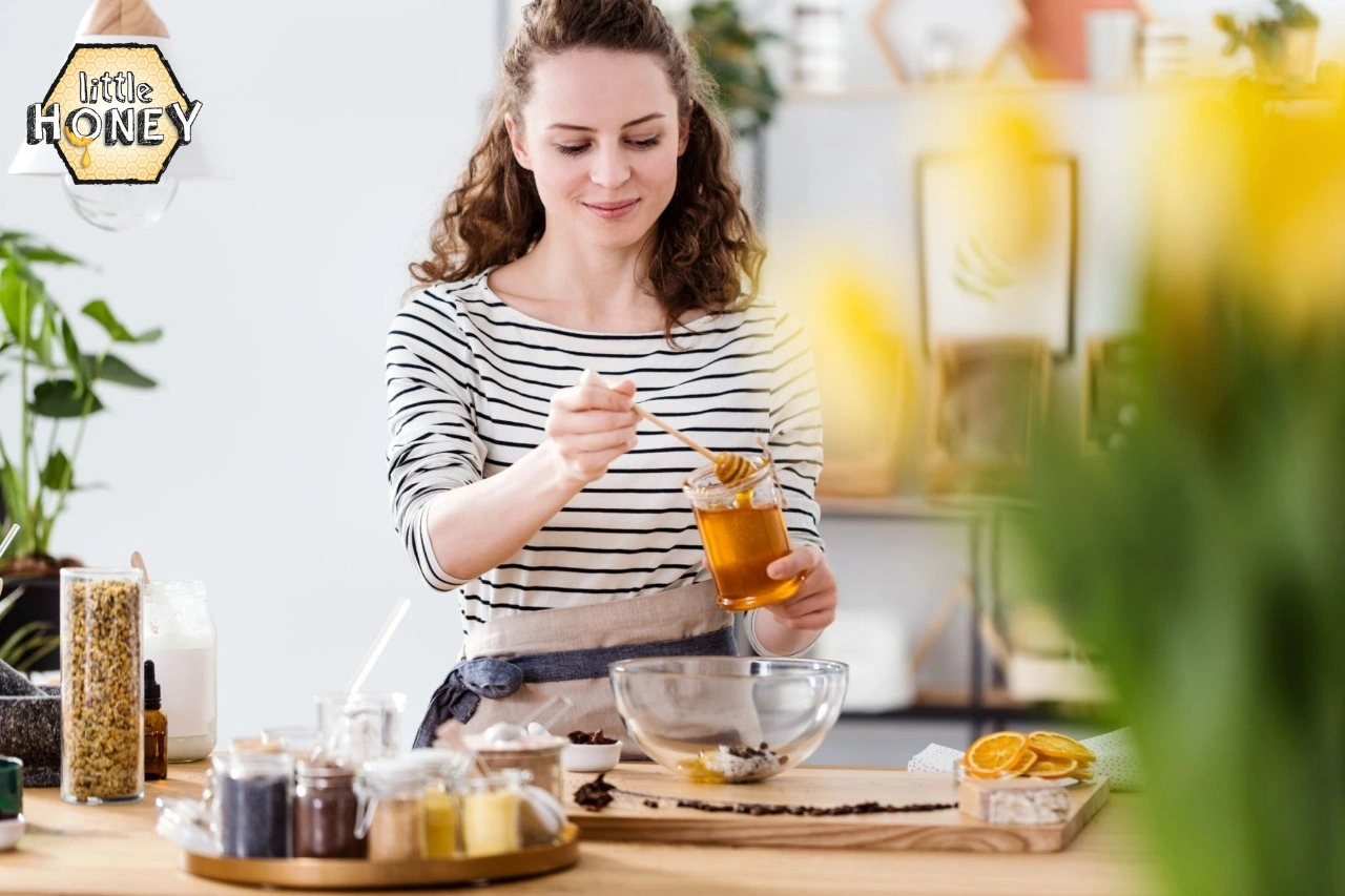 Pure natural honey used as skincare for soft, hydrated, and glowing skin with Little Honey Singapore products.