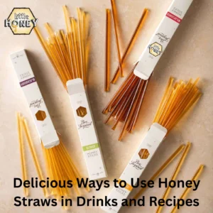 Honey straws in different flavors for drinks, tea, snacks, and recipe ingredients.
