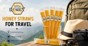 Little Honey honey straws for travel, 100% pure honey sticks for quick natural energy during hiking, camping, and vacations