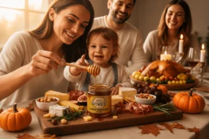 Family enjoying Yemeni Sidr honey, choosing Honey Over Refined Sugar.