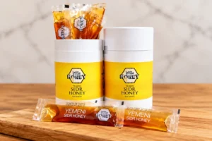 Honey Sachets. Portions in single-use sachets of pure Sidr honey.